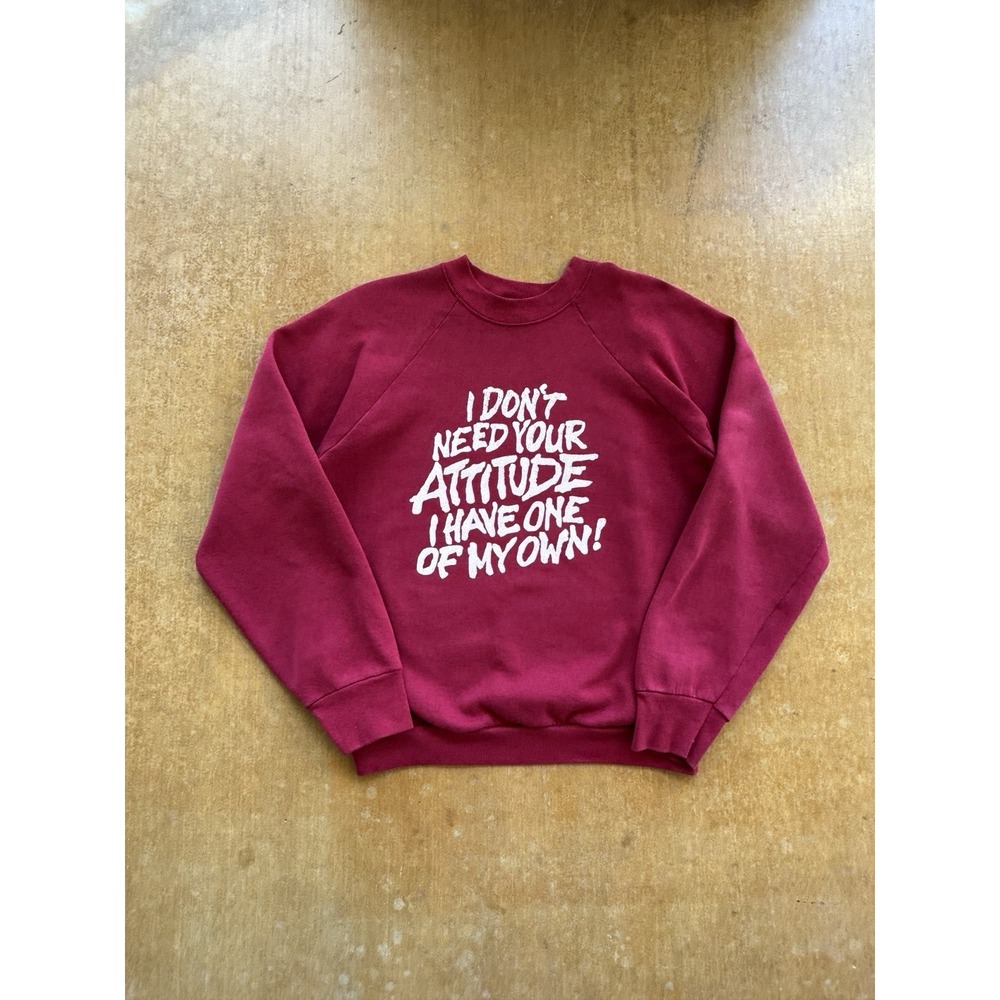 VTG 90s Quote Parody Funny Crewneck Sweater I Don'T Need Your Attitude (L) USA